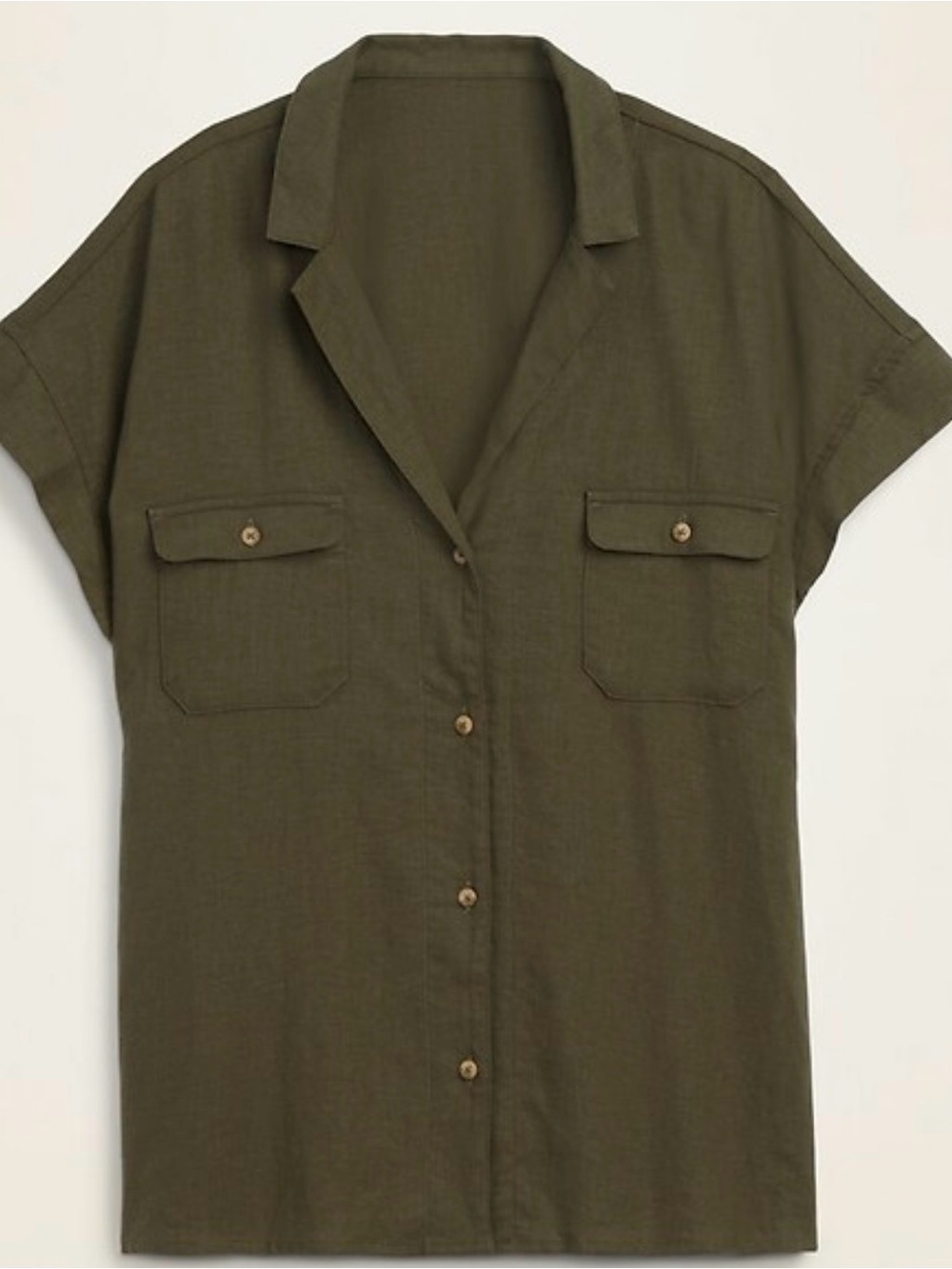 Old Navy Linen-Blend Short Sleeve Button Up
